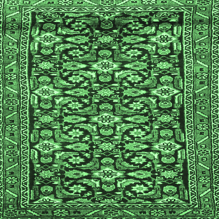 Square Machine Washable Persian Emerald Green Traditional Area Rugs, wshtr3939emgrn