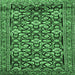 Square Machine Washable Persian Emerald Green Traditional Area Rugs, wshtr3939emgrn