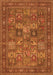 Serging Thickness of Machine Washable Persian Orange Traditional Area Rugs, wshtr393org