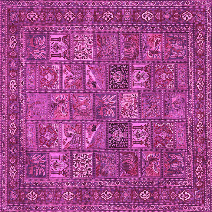 Square Machine Washable Persian Pink Traditional Rug, wshtr393pnk