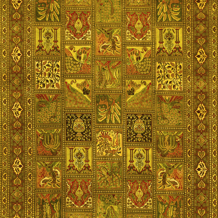 Machine Washable Persian Yellow Traditional Rug, wshtr393yw