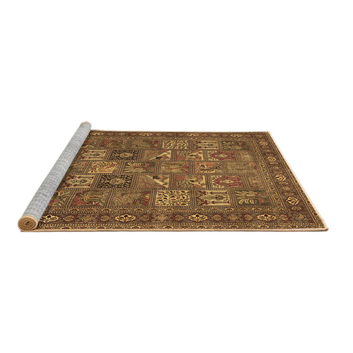 Sideview of Machine Washable Persian Brown Traditional Rug, wshtr393brn
