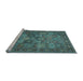 Sideview of Machine Washable Persian Light Blue Traditional Rug, wshtr393lblu