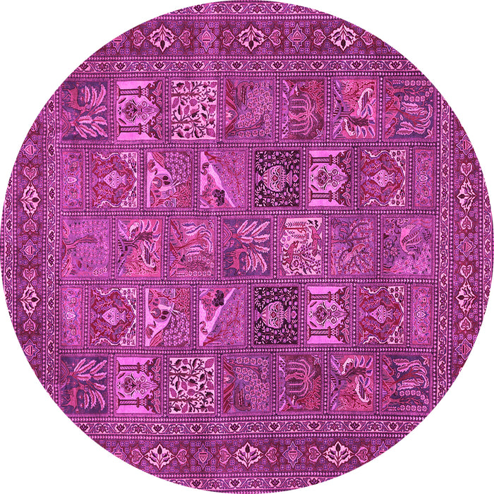 Round Persian Pink Traditional Rug, tr393pnk