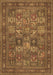 Machine Washable Persian Brown Traditional Rug, wshtr393brn