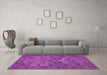 Machine Washable Persian Purple Traditional Area Rugs in a Living Room, wshtr393pur