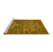 Sideview of Machine Washable Persian Yellow Traditional Rug, wshtr393yw