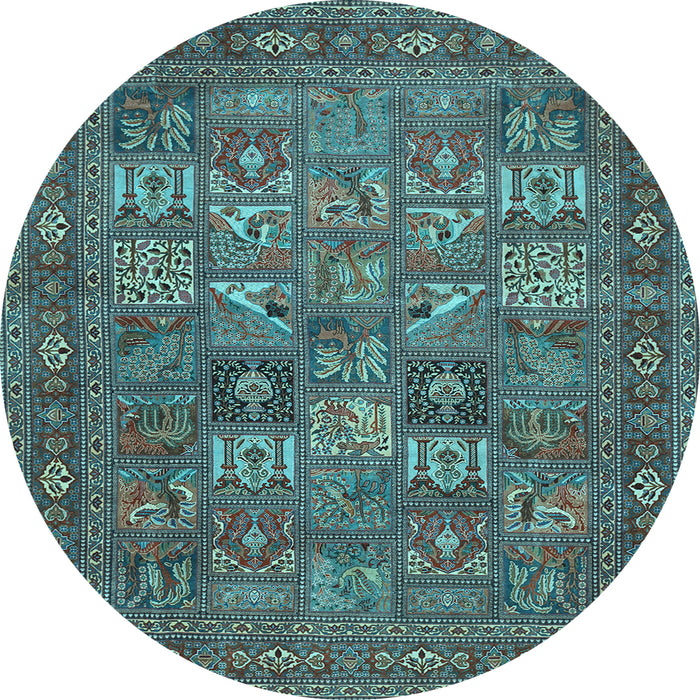 Round Persian Light Blue Traditional Rug, tr393lblu