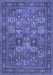 Machine Washable Persian Blue Traditional Rug, wshtr393blu