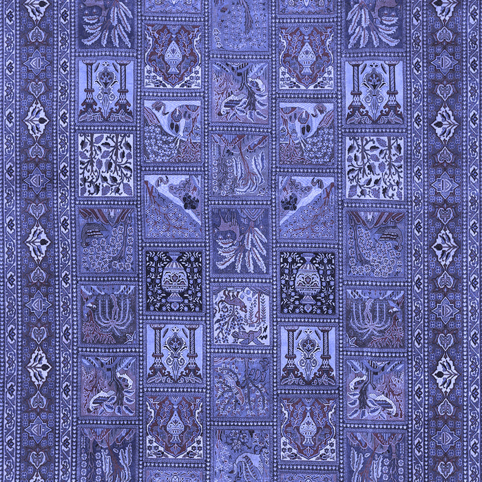 Machine Washable Persian Blue Traditional Rug, wshtr393blu