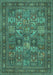 Machine Washable Persian Turquoise Traditional Area Rugs, wshtr393turq