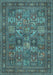 Machine Washable Persian Light Blue Traditional Rug, wshtr393lblu