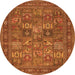Square Persian Orange Traditional Rug, tr393org