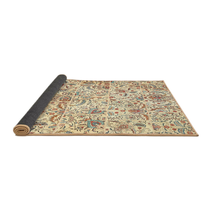 Sideview of Traditional Khaki Gold Persian Rug, tr3940