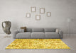 Machine Washable Persian Yellow Traditional Rug in a Living Room, wshtr3940yw