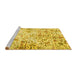 Sideview of Machine Washable Persian Yellow Traditional Rug, wshtr3940yw