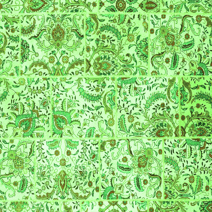 Serging Thickness of Machine Washable Persian Green Traditional Area Rugs, wshtr3940grn