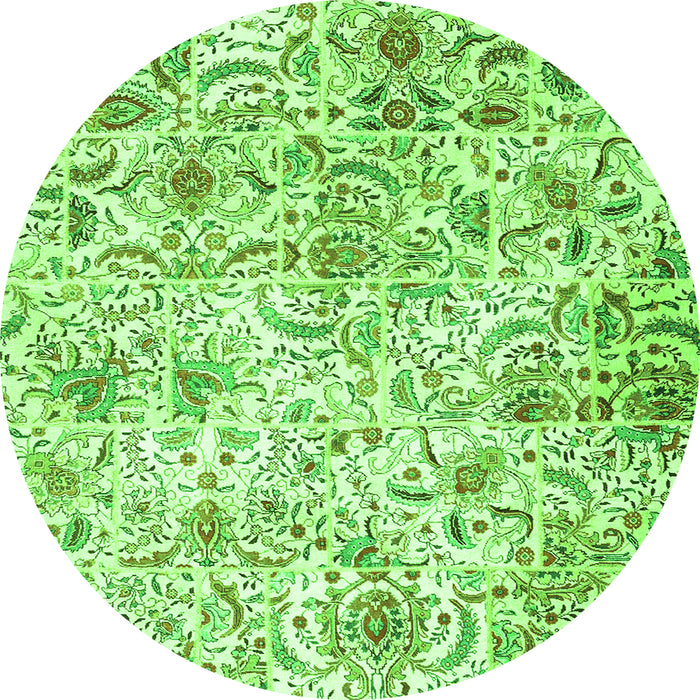 Square Persian Green Traditional Rug, tr3940grn