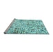 Sideview of Machine Washable Persian Light Blue Traditional Rug, wshtr3940lblu