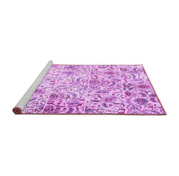 Sideview of Machine Washable Persian Purple Traditional Area Rugs, wshtr3940pur