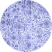 Round Persian Blue Traditional Rug, tr3940blu