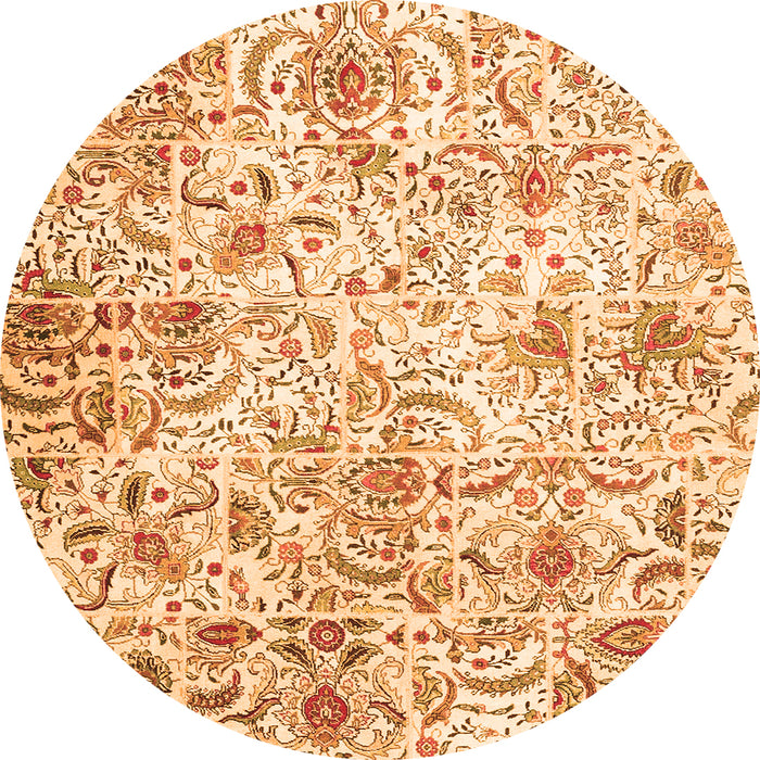 Square Persian Orange Traditional Rug, tr3940org