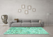 Machine Washable Persian Turquoise Traditional Area Rugs in a Living Room,, wshtr3940turq