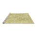 Sideview of Machine Washable Traditional Metallic Gold Rug, wshtr3941