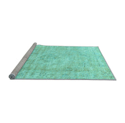 Sideview of Machine Washable Persian Light Blue Traditional Rug, wshtr3941lblu