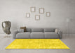 Machine Washable Persian Yellow Traditional Rug in a Living Room, wshtr3941yw