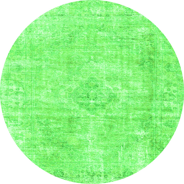 Square Persian Green Traditional Rug, tr3941grn