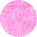 Round Persian Pink Traditional Rug, tr3941pnk