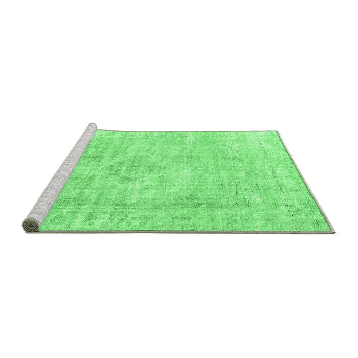 Sideview of Machine Washable Persian Emerald Green Traditional Area Rugs, wshtr3941emgrn