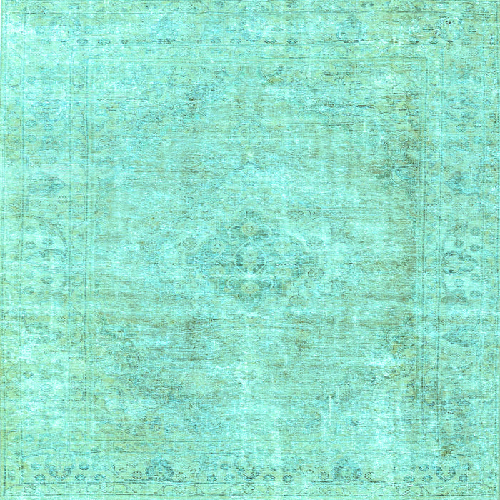 Square Machine Washable Persian Light Blue Traditional Rug, wshtr3941lblu