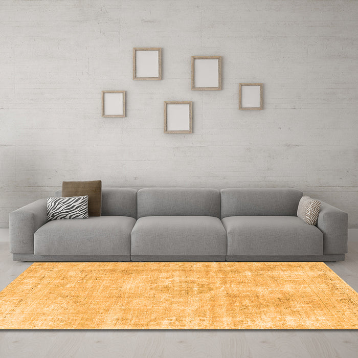Machine Washable Persian Orange Traditional Area Rugs in a Living Room, wshtr3941org