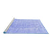 Sideview of Machine Washable Persian Blue Traditional Rug, wshtr3942blu