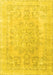 Machine Washable Persian Yellow Traditional Rug, wshtr3942yw