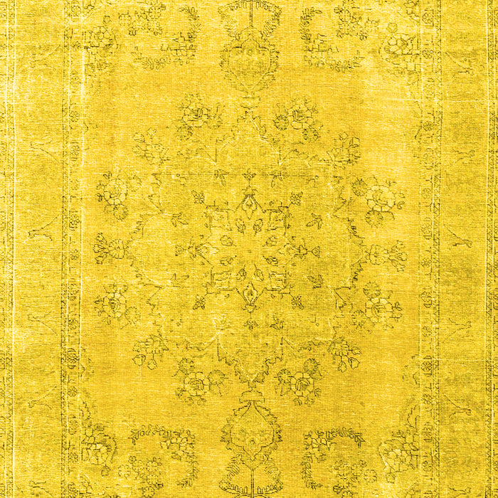 Machine Washable Persian Yellow Traditional Rug, wshtr3942yw