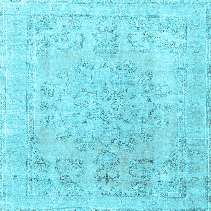 Square Machine Washable Persian Light Blue Traditional Rug, wshtr3942lblu