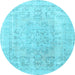Round Persian Light Blue Traditional Rug, tr3942lblu