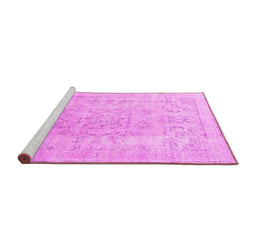 Sideview of Machine Washable Persian Pink Traditional Rug, wshtr3942pnk