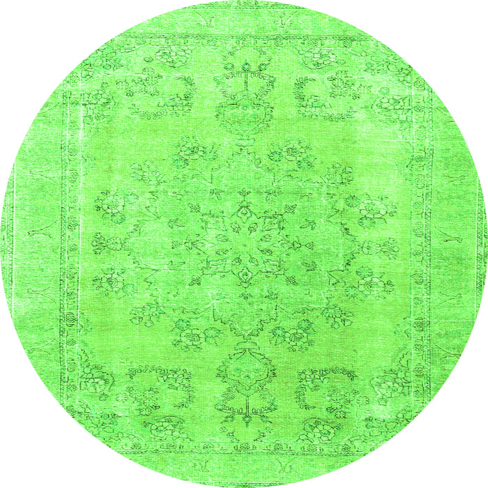 Square Persian Green Traditional Rug, tr3942grn