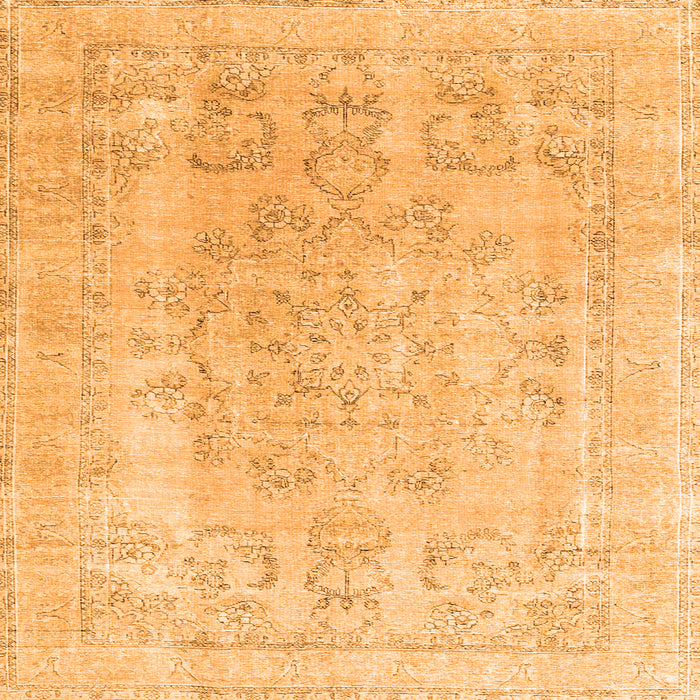 Round Machine Washable Persian Orange Traditional Area Rugs, wshtr3942org