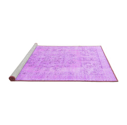 Sideview of Machine Washable Persian Purple Traditional Area Rugs, wshtr3942pur