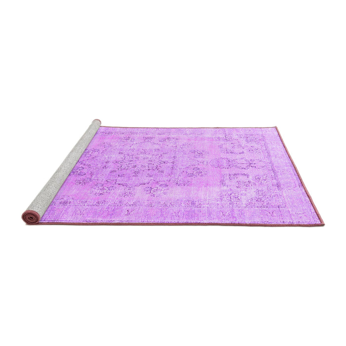 Sideview of Machine Washable Persian Purple Traditional Area Rugs, wshtr3942pur