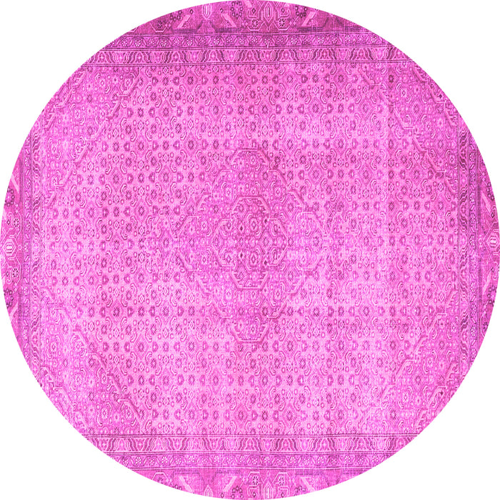 Round Persian Pink Traditional Rug, tr3943pnk