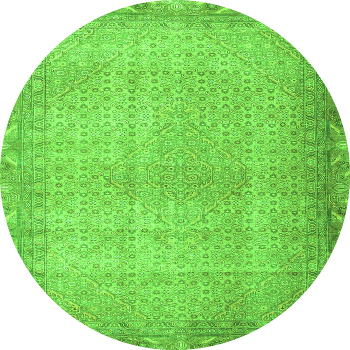 Square Persian Green Traditional Rug, tr3943grn