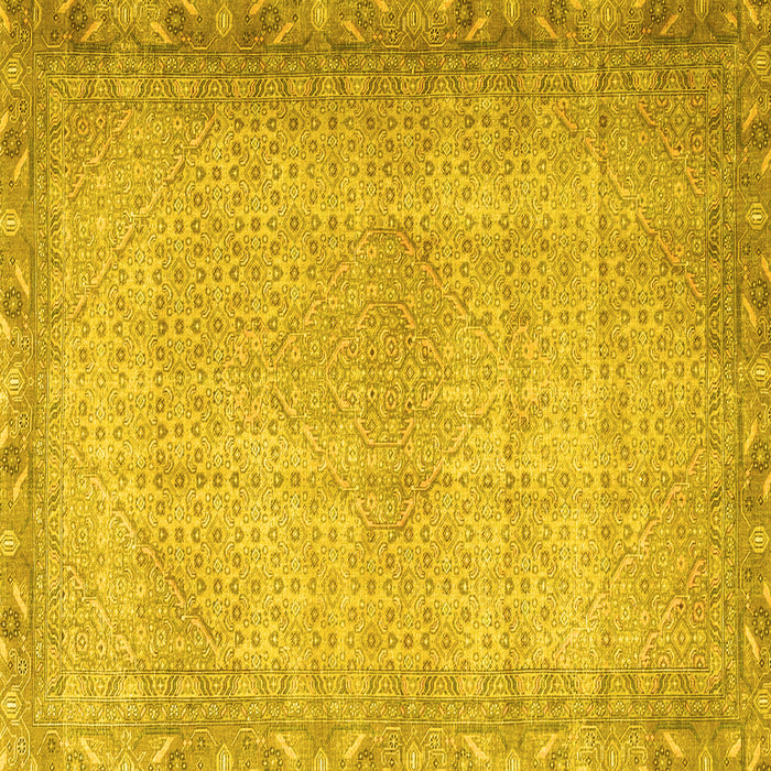 Square Persian Yellow Traditional Rug, tr3943yw