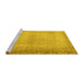 Sideview of Machine Washable Persian Yellow Traditional Rug, wshtr3943yw