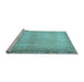 Sideview of Machine Washable Persian Light Blue Traditional Rug, wshtr3943lblu